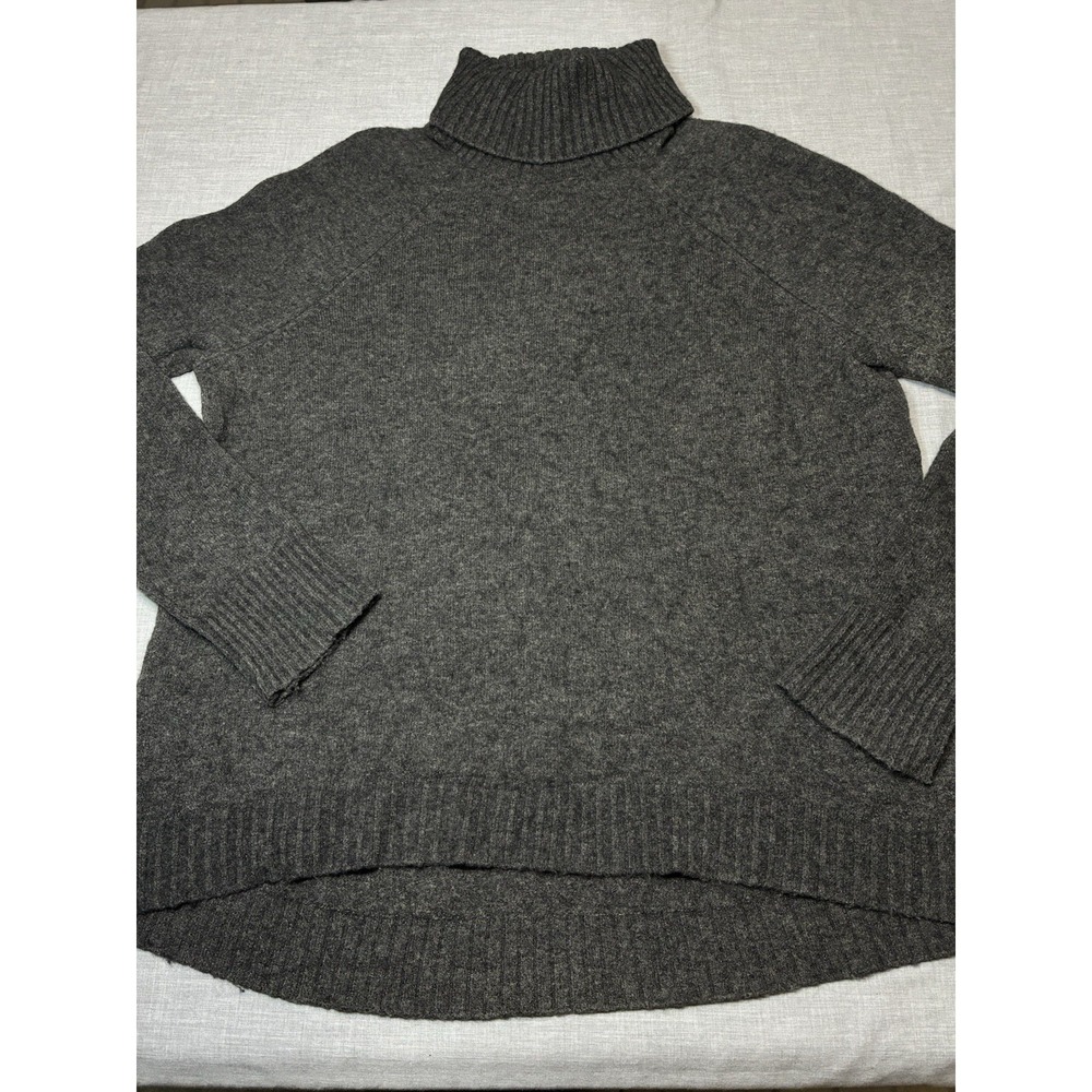 J. Crew Womens Medium Alpaca Wool Blend Turtleneck Sweater Dark Gray Classic